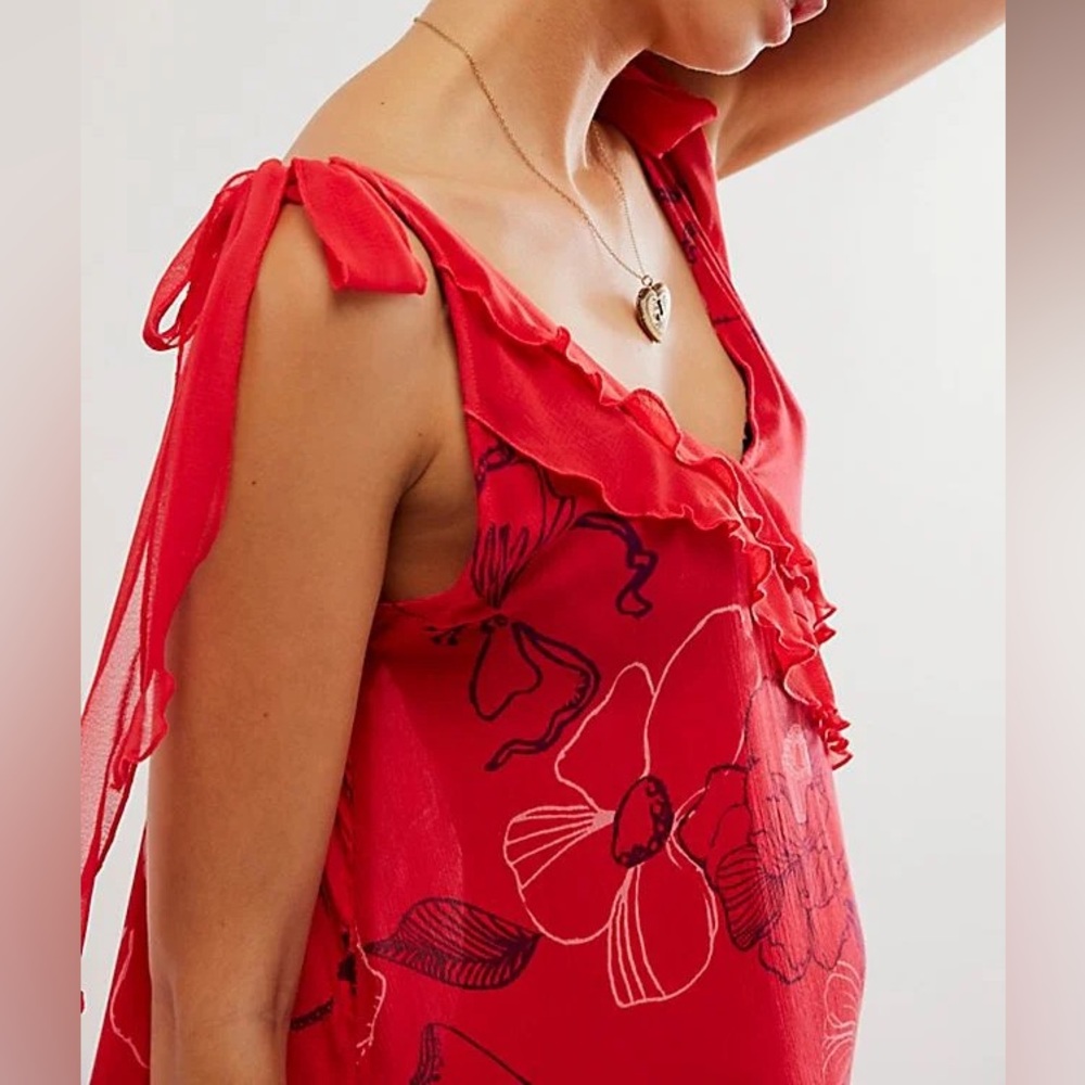Free People Crushin On You Mini Slip - Red